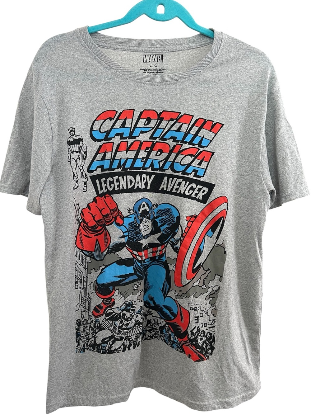 Marvel Captain America Comic Book Style Graphic Tee